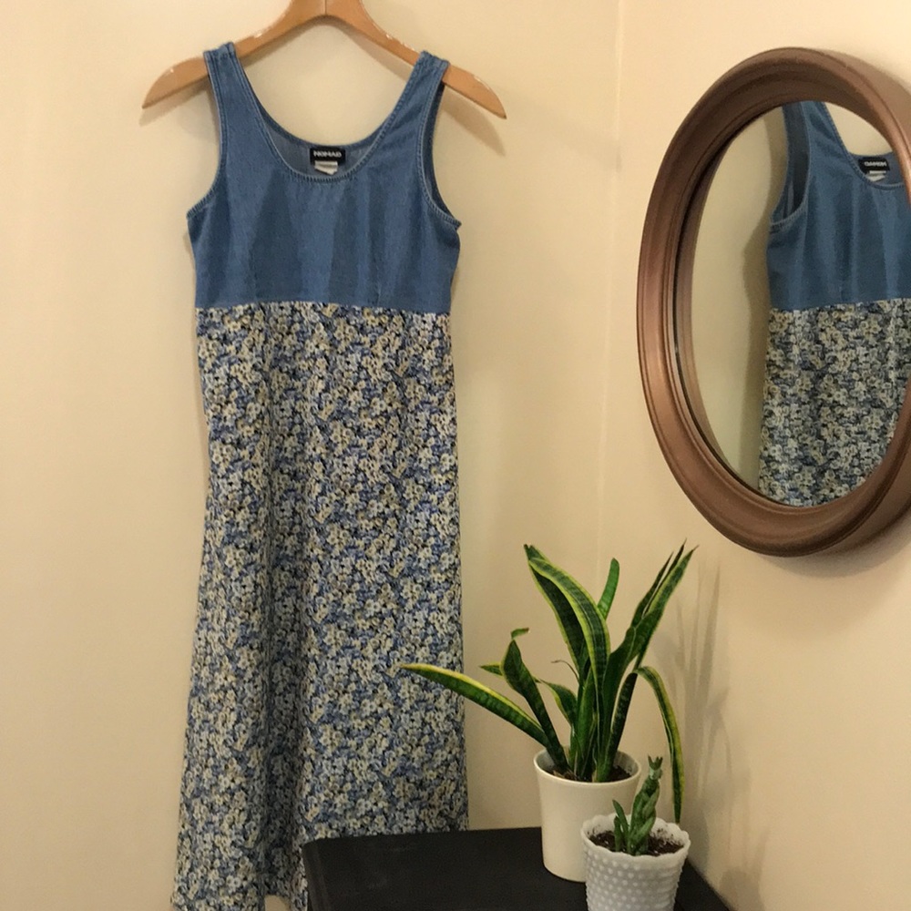 Vintage 90’s Denim and Cotton Dress